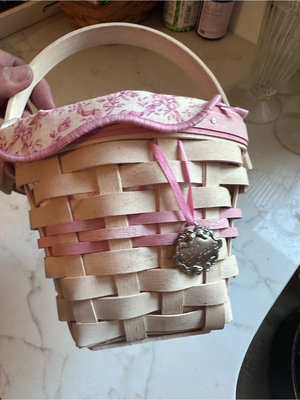 Longaberger special basket 2001 pink for American cancer society support